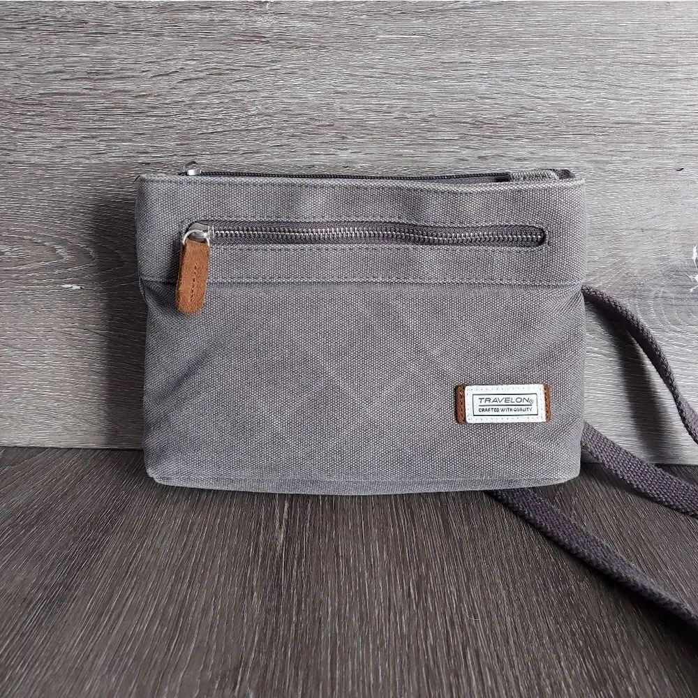 Travelon Heritage Collection Messenger Crossbody Bag Pewter